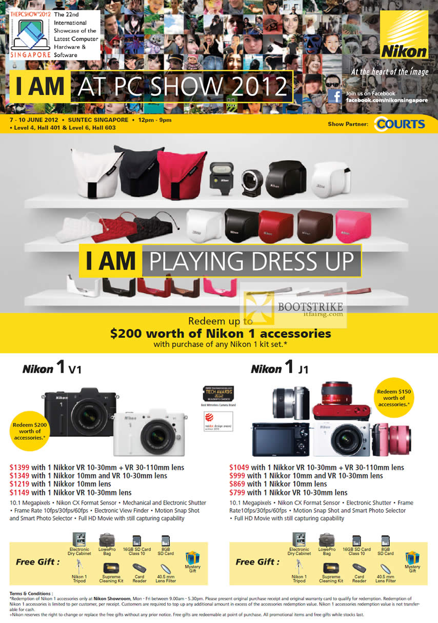 PC SHOW 2012 price list image brochure of Nikon Digital Cameras Nikon 1 V1, Nikon 1 J1