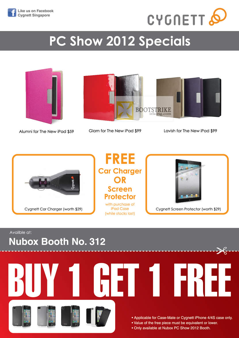 PC SHOW 2012 price list image brochure of Nubox Cygnett Alumni IPad Cover, Glam, Lavish