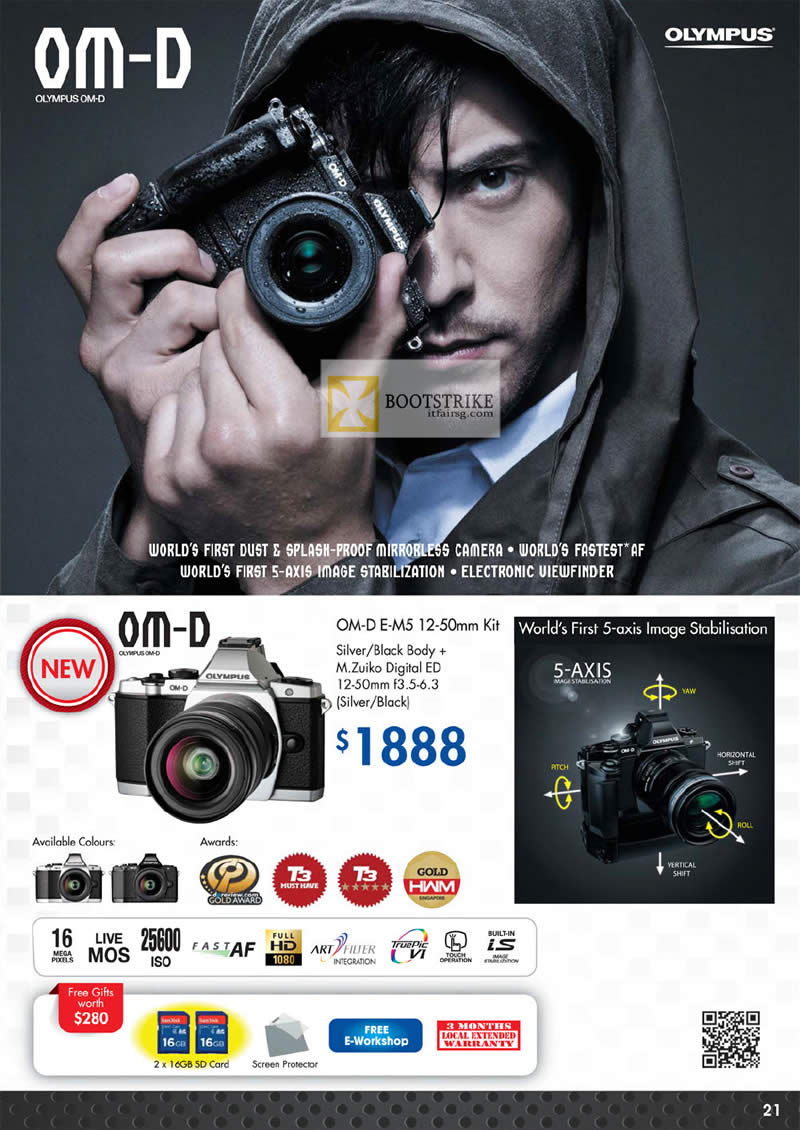 PC SHOW 2012 price list image brochure of Olympus Digital Camera OM-DE-M5 12-50mm Kit