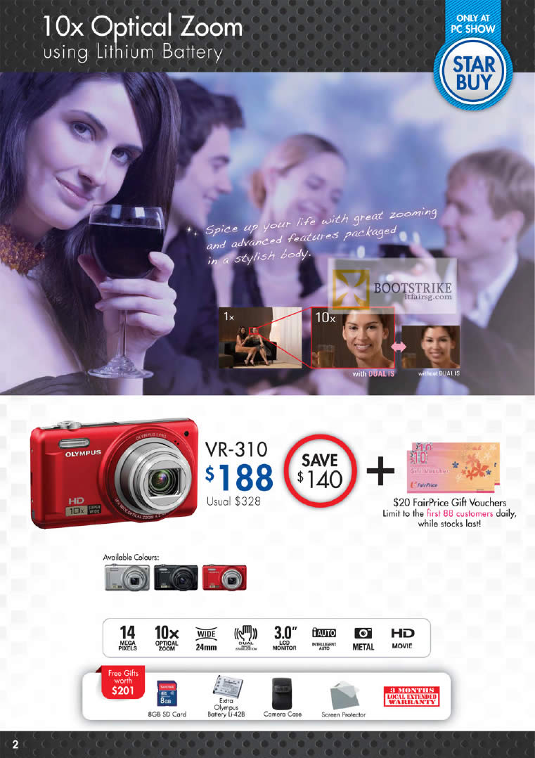PC SHOW 2012 price list image brochure of Olympus Digital Camera VR-310