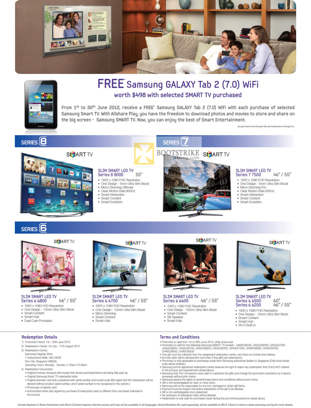 PC SHOW 2012 price list image brochure of Samsung TV LED Series 8, Series 7, Series 6, Smart TV