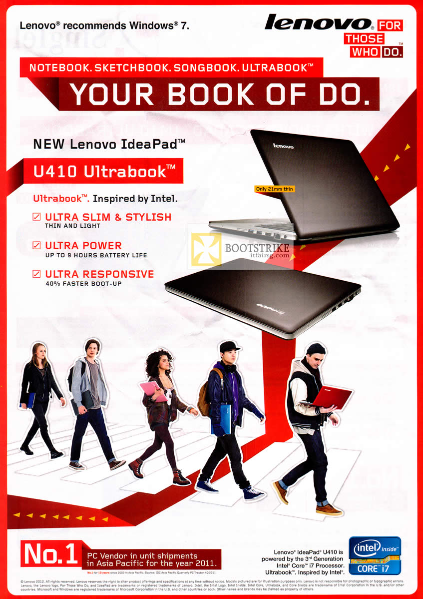 PC SHOW 2012 price list image brochure of Singtel Broadband Lenovo IdeaPad U410 Notebook Features