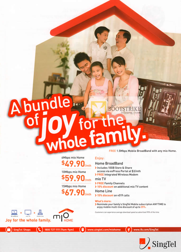 PC SHOW 2012 price list image brochure of Singtel Mio Home Broadband, TV, Home Line