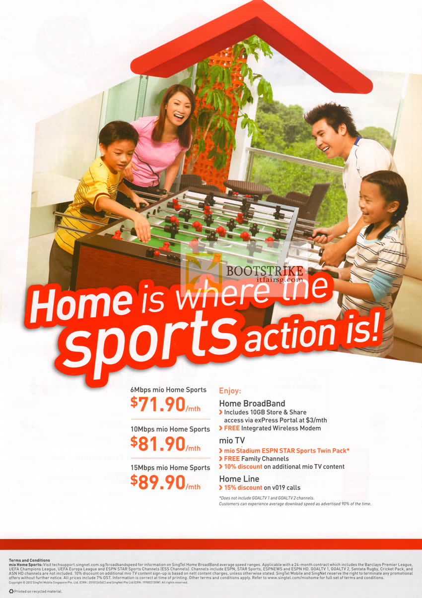 PC SHOW 2012 price list image brochure of Singtel Mio Home Sports, Home Broadband, Mio TV, Home Line