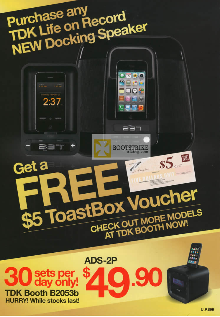PC SHOW 2012 price list image brochure of TDK Free ToastBox Voucher With Purcase, ADS-2P