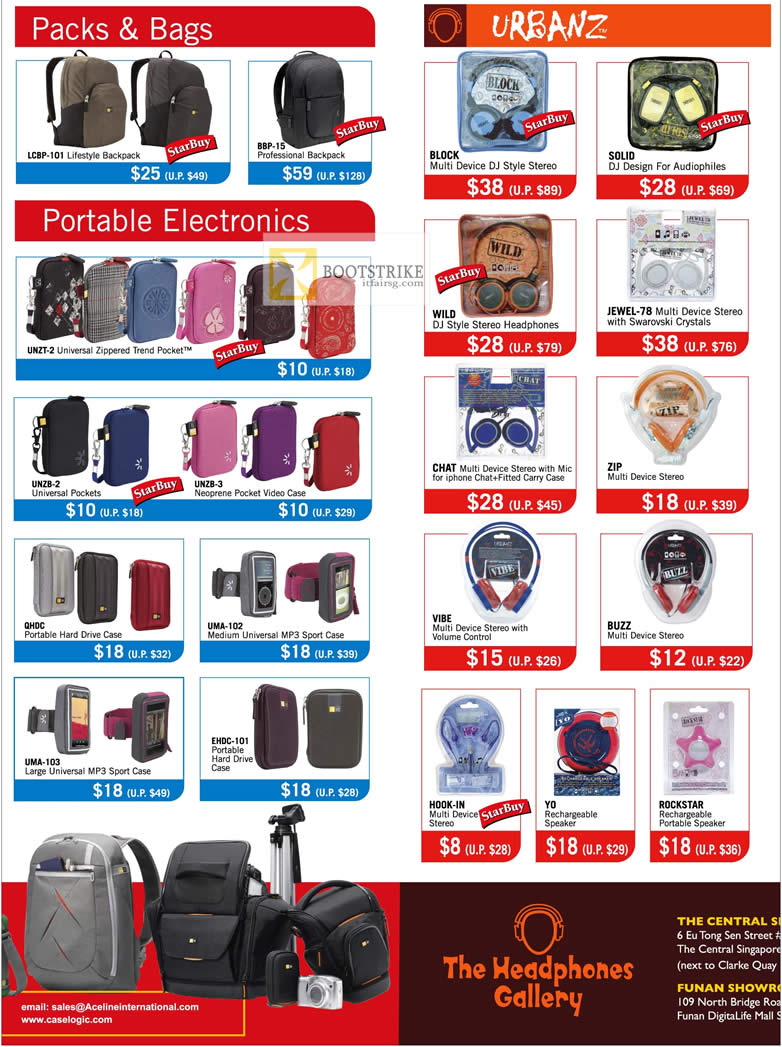 PC SHOW 2012 price list image brochure of The Headphones Gallery Case Logic Packs Bags, Urbanz Block, Solid, Wild, Jewel-78