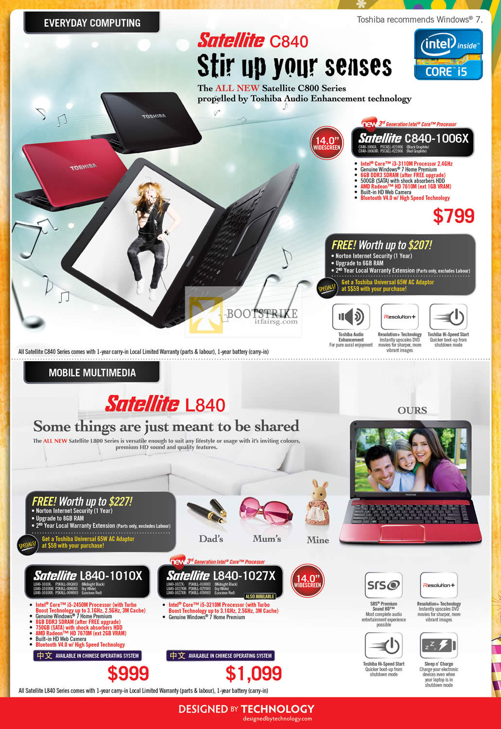 PC SHOW 2012 price list image brochure of Toshiba Notebooks Satellite C840-1006X, L840-1010x, L840-1027x