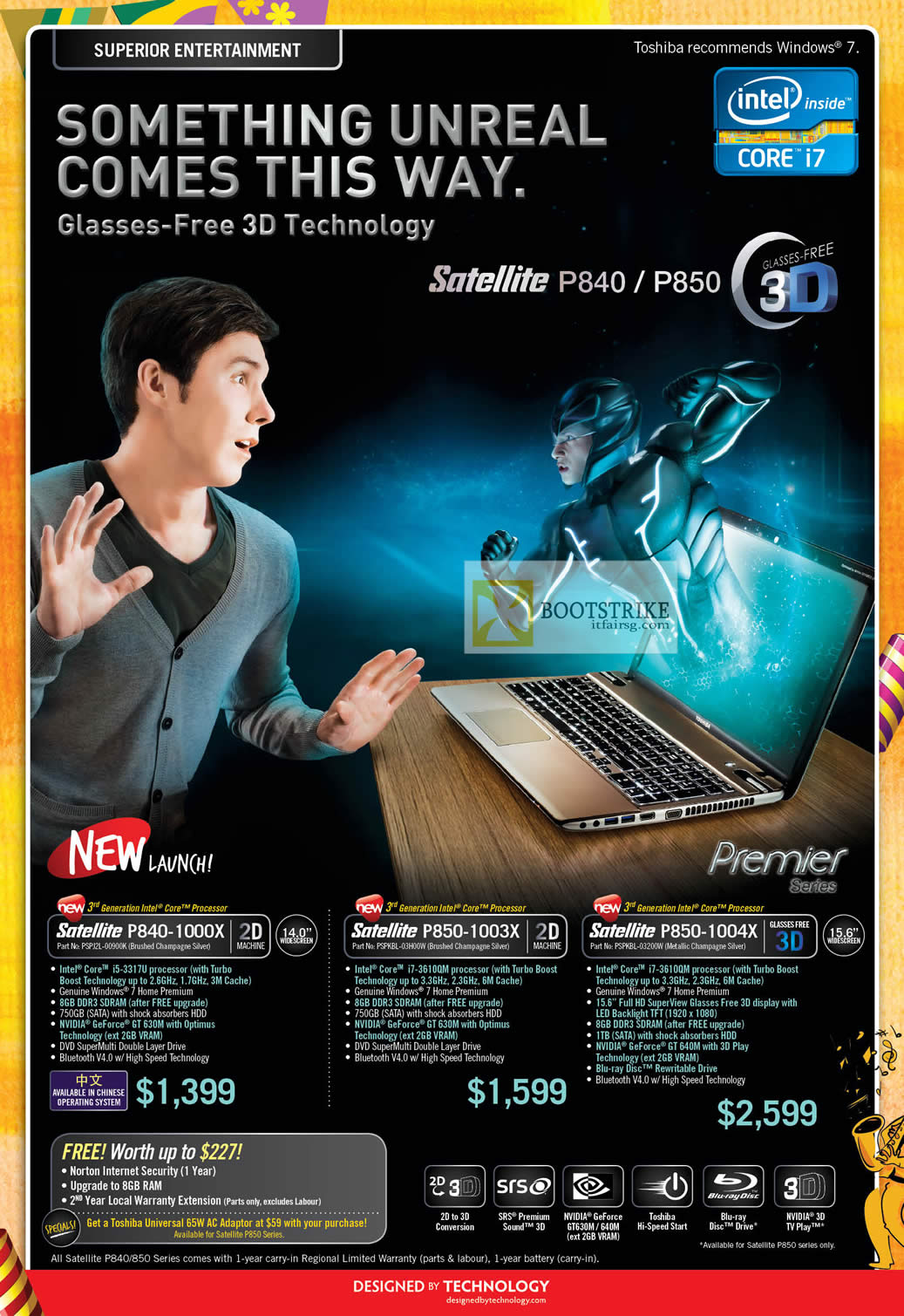 PC SHOW 2012 price list image brochure of Toshiba Notebooks Satellite P840-100X, P850-1003X, P850-1004X