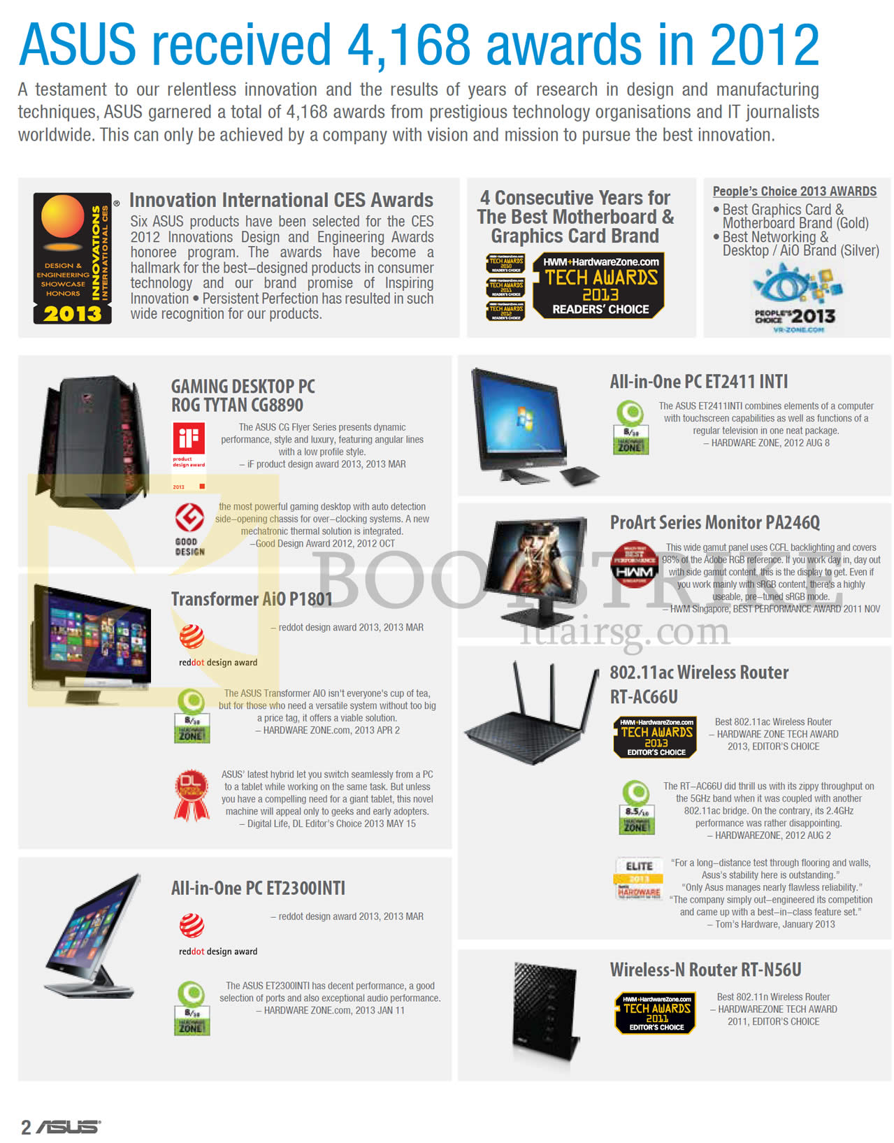 PC SHOW 2013 price list image brochure of ASUS Desktop PC ROG Tytan CG8890, Transformer AIO P1801, AIO PC ET2300INTI, AIO PC ET2411 INTI, ProArt Monitor PA246Q, Wireless Router RT-AC66U, RT-N56U