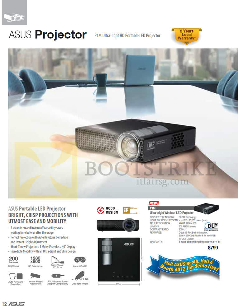 PC SHOW 2013 price list image brochure of ASUS Projector P1M