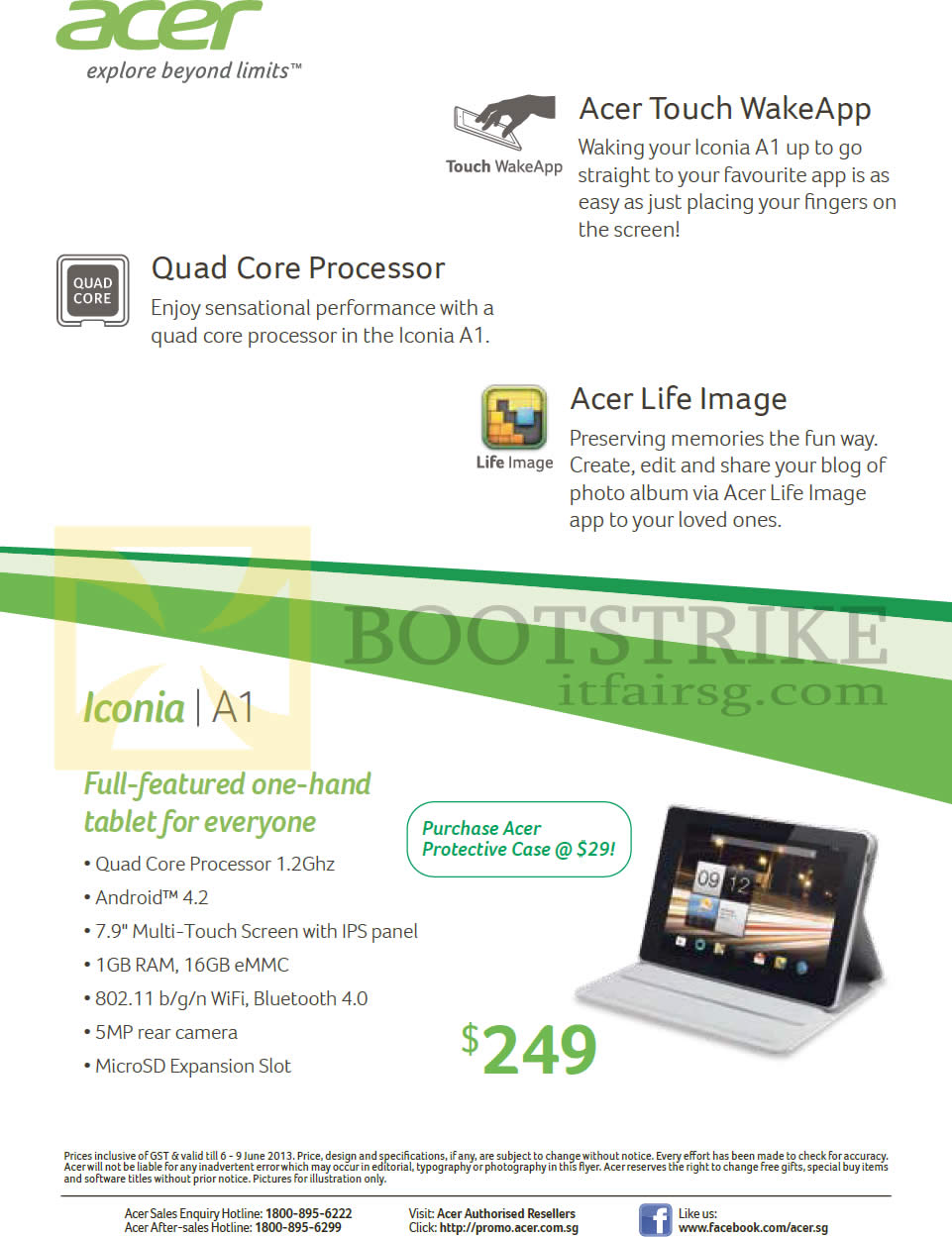 PC SHOW 2013 price list image brochure of Acer Tablet Iconia A1 Features