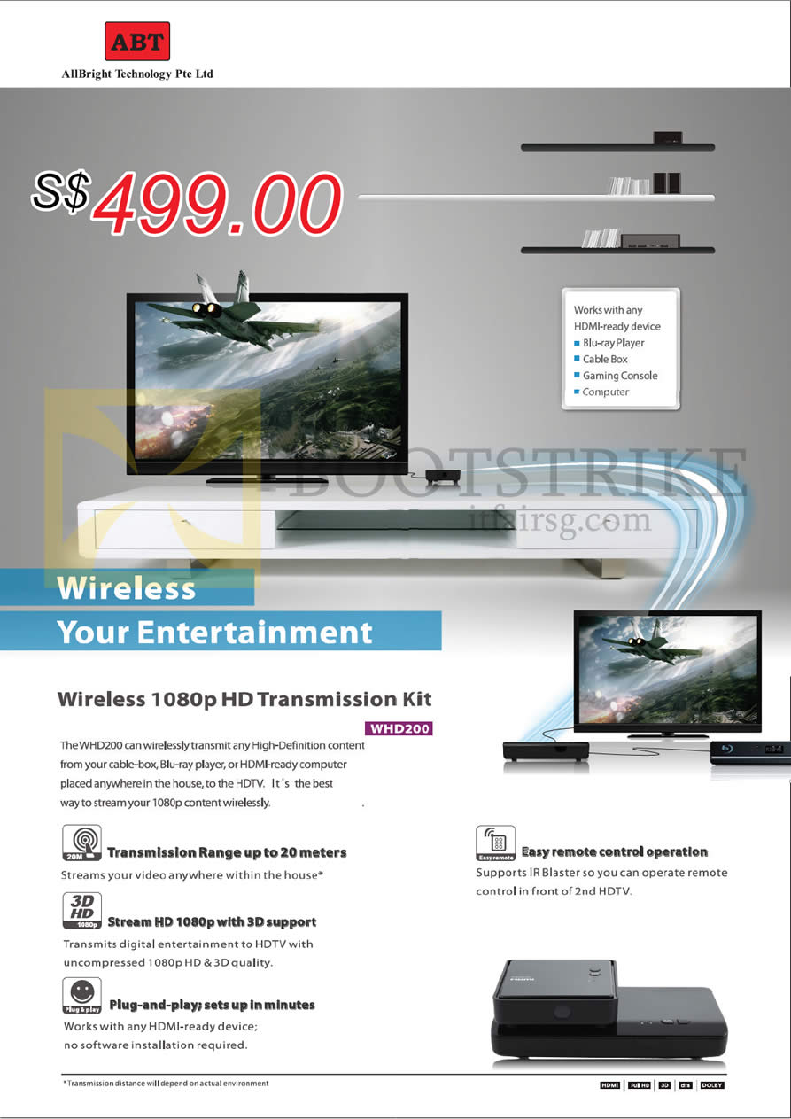 PC SHOW 2013 price list image brochure of Allbright Wireless HDMI WHD200 Transmitter