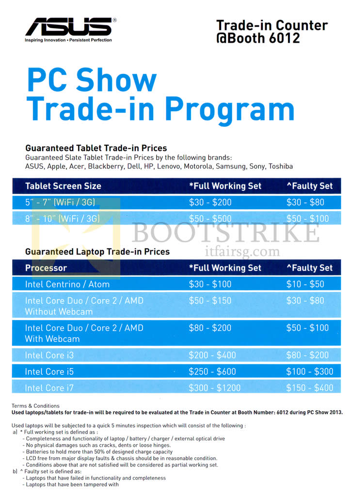 PC SHOW 2013 price list image brochure of Asus PC Show Notebook Trade In Prices