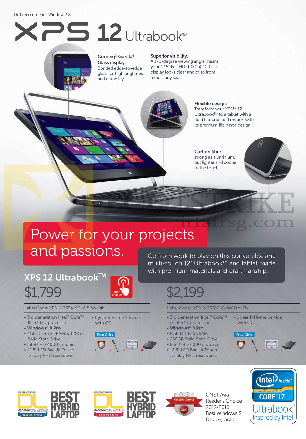 PC SHOW 2013 price list image brochure of Dell XPS 12 Ultrabook Notebook