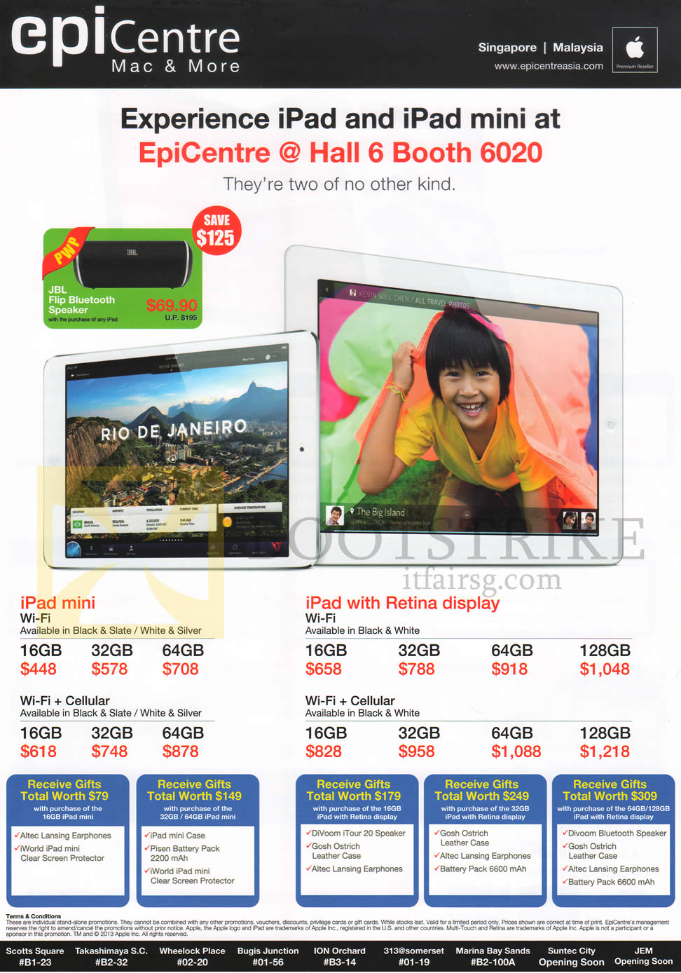 PC SHOW 2013 price list image brochure of Epicentre Apple IPad Mini, IPad 4 Tablets