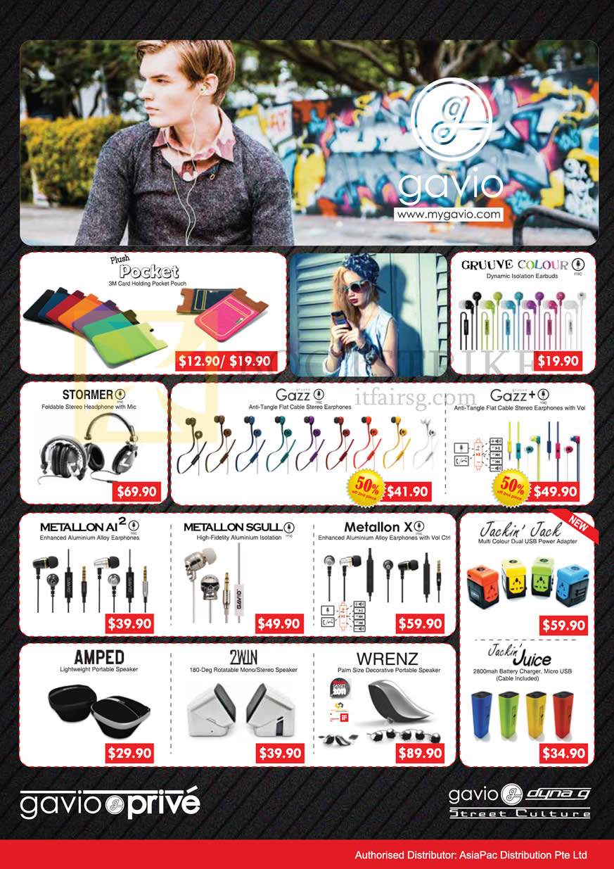 PC SHOW 2013 price list image brochure of Epicentre Gavio Earphones Gruuve Colour, Stormer, Gazz, Matallon AI2, Sgull, Speakers Amped, 2Win, Wrenz, Portable Charger Jackin Juice