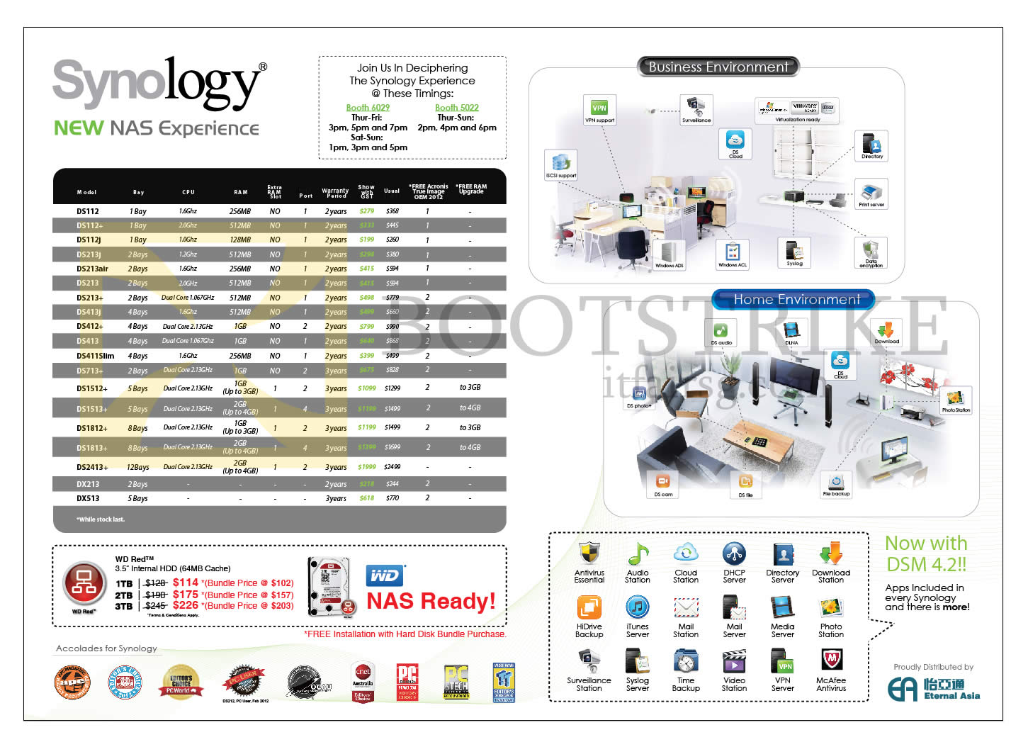 PC SHOW 2013 price list image brochure of Eternal Asia Synology NAS External Storage DS112, DS112j, DS213j, DS213alr, DS413, DS412, DS713, DS1512, DS1513, DS1812, DS1813, DS2413, DX213