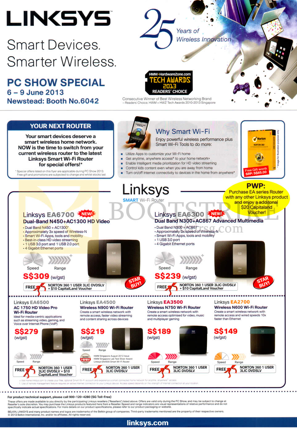 PC SHOW 2013 price list image brochure of Linksys Networking Routers EA6700, EA6300, EA6500, EA4500, EA3500, EA2700