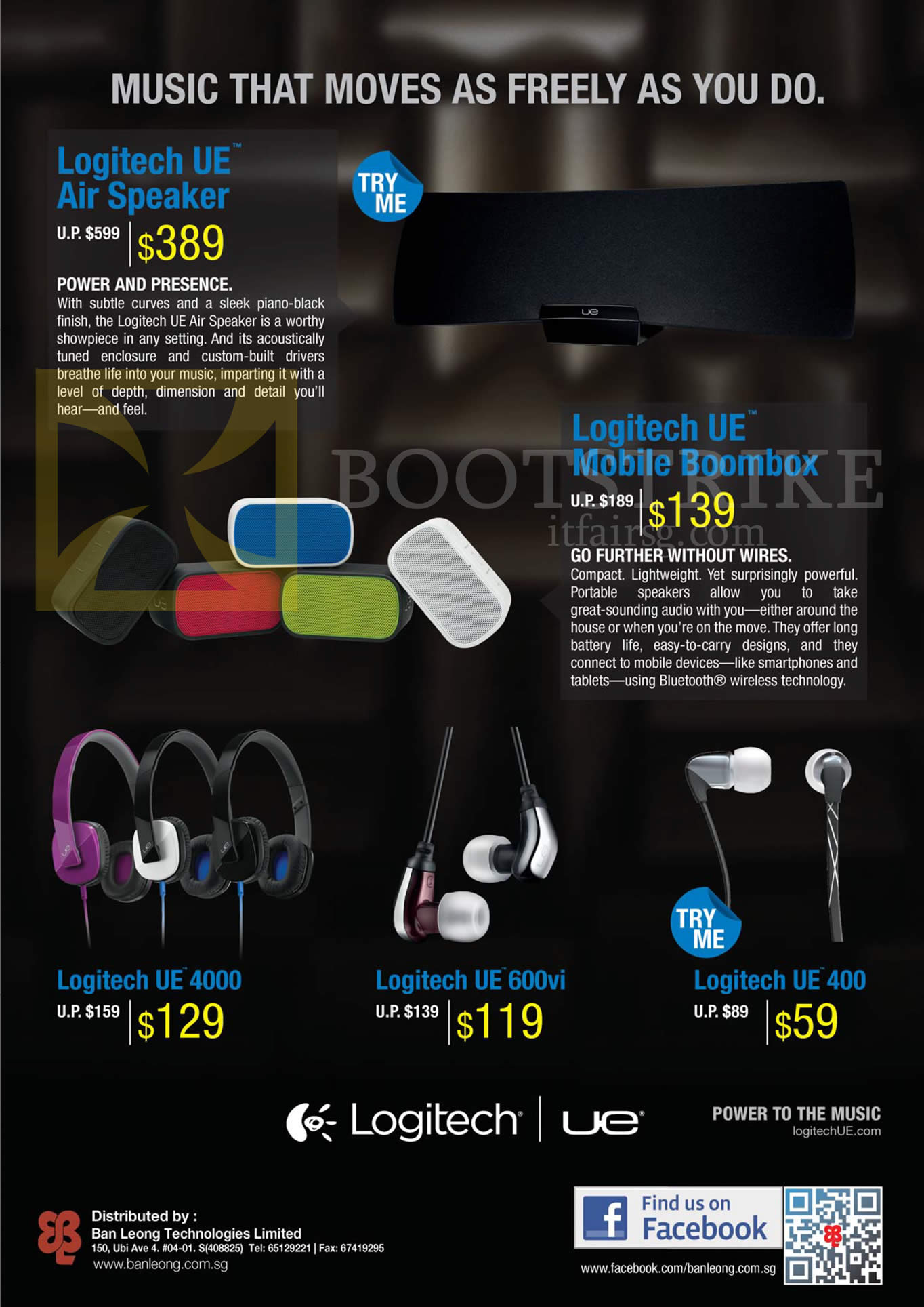 PC SHOW 2013 price list image brochure of Logitech Ultimate Ears EpicCentre Best Bargain UE Air Speaker, Mobile Boombox, UE 4000, UE 600vi, UE 400