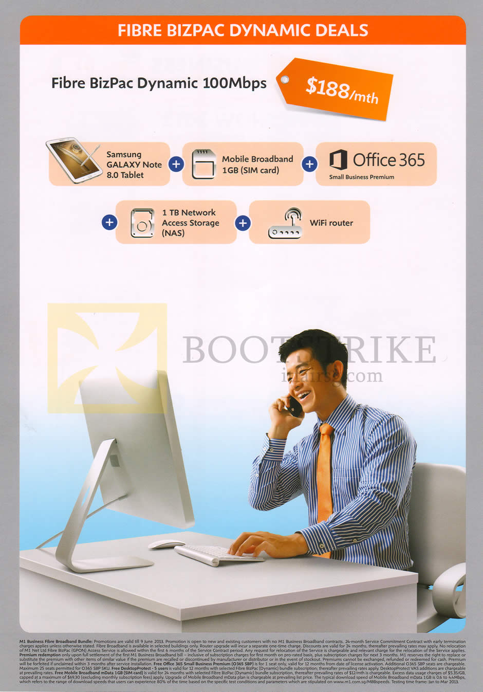 PC SHOW 2013 price list image brochure of M1 Business Fibre BizPac Dynamic 100Mbps