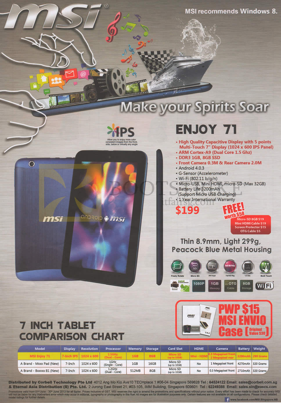 PC SHOW 2013 price list image brochure of MSI Enjoy 71 Tablet