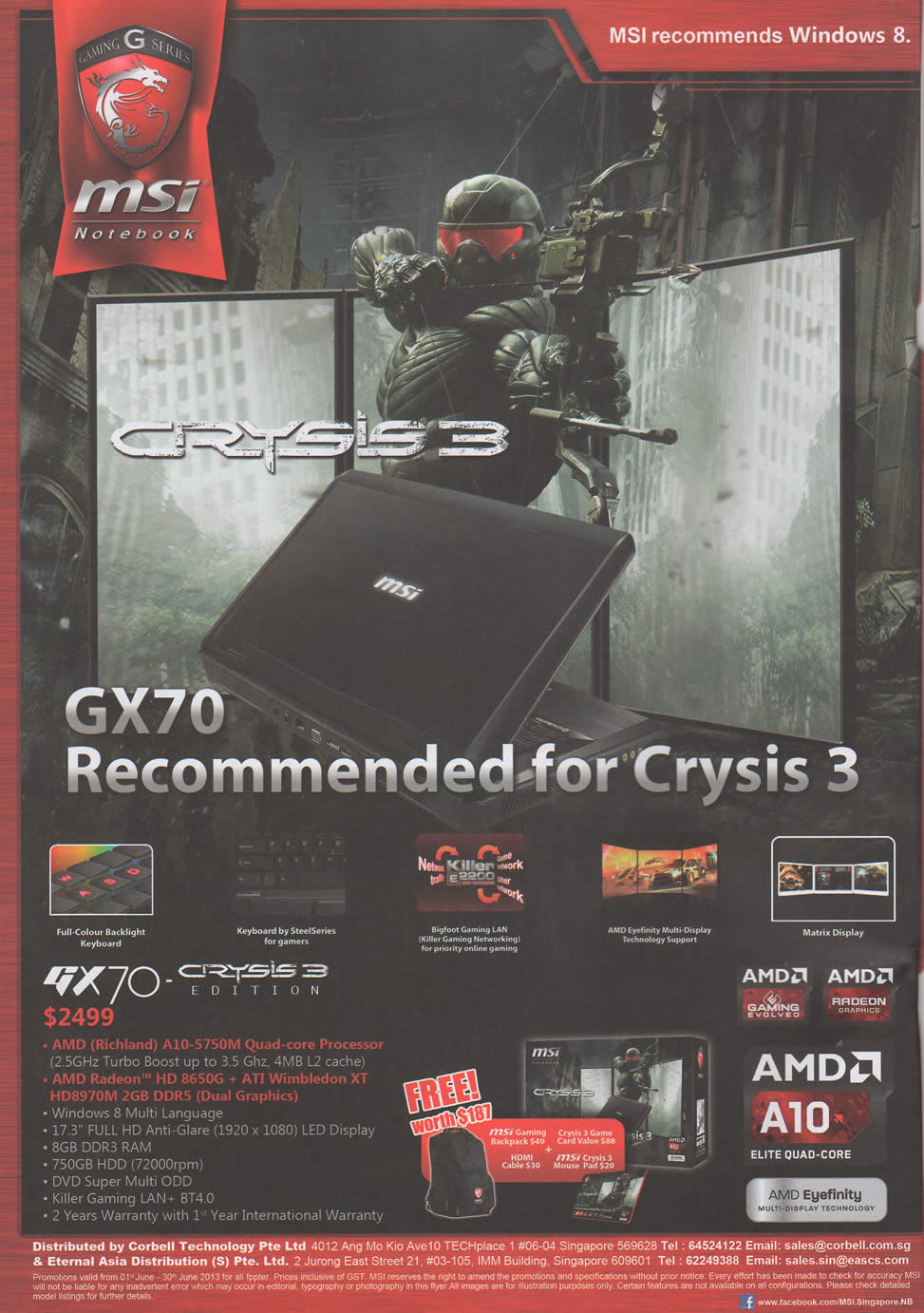 PC SHOW 2013 price list image brochure of MSI Notebook GX70 Crysis 3