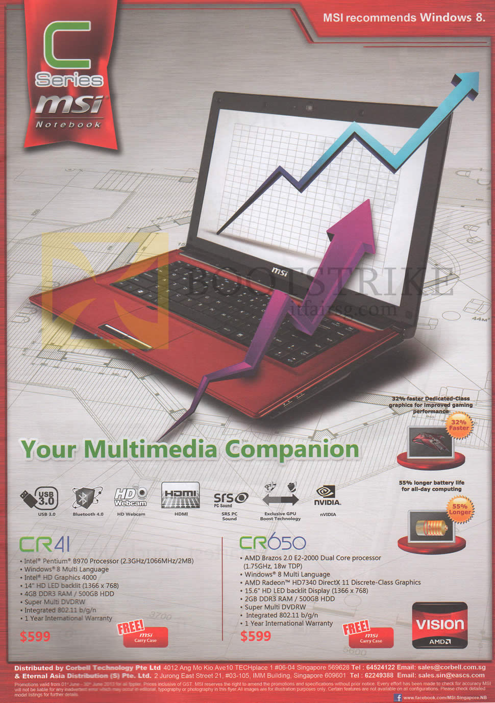 PC SHOW 2013 price list image brochure of MSI Notebooks CR41, CR650