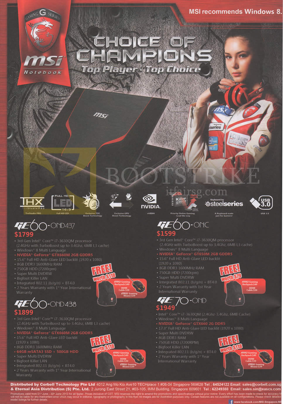PC SHOW 2013 price list image brochure of MSI Notebooks GE60-0ND437, GE60-0NC, GE60-0ND438, GE70-0ND