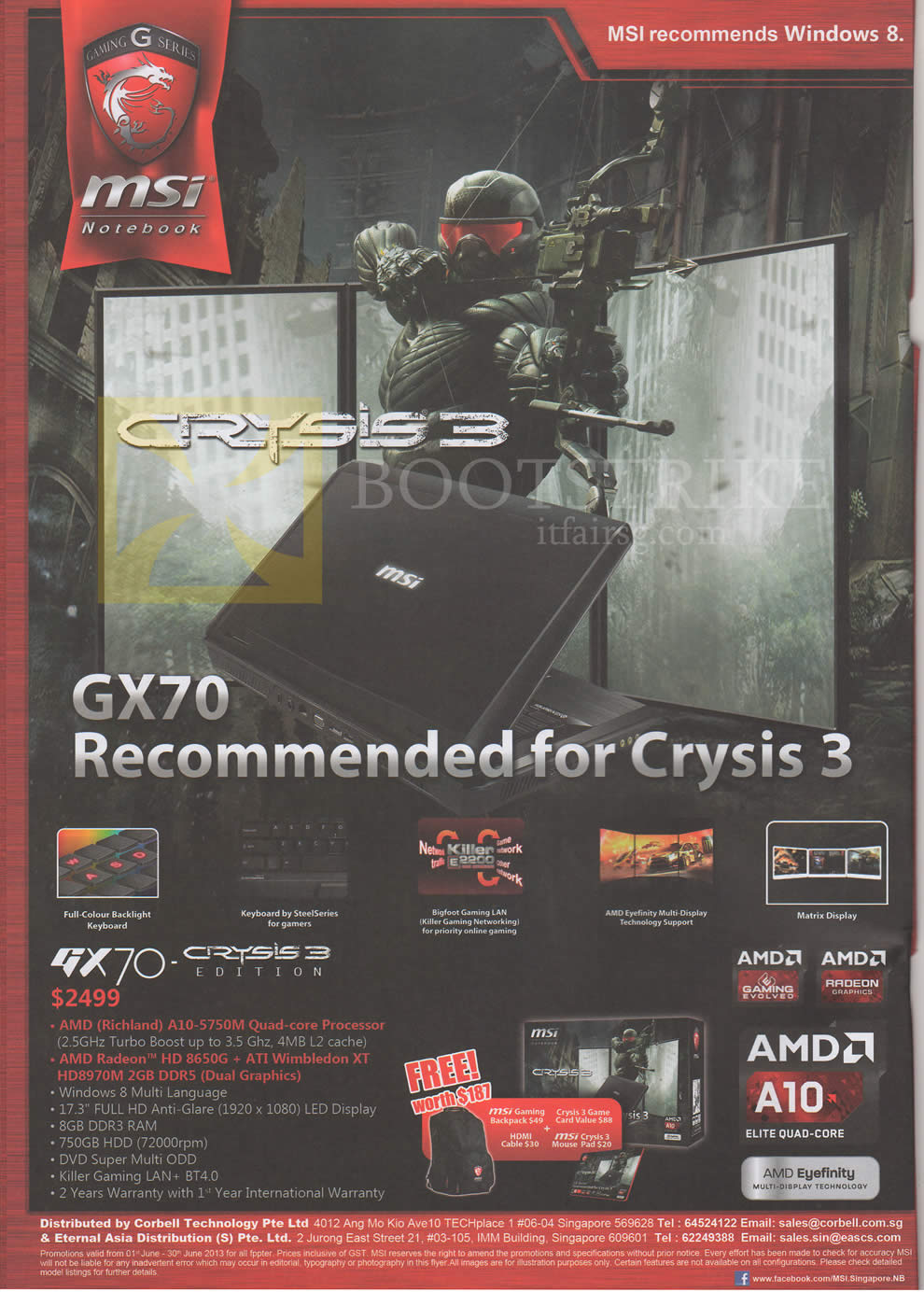 PC SHOW 2013 price list image brochure of MSI Notebooks GX70 Crysis 3 Edition