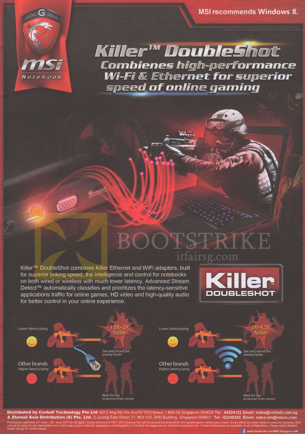 PC SHOW 2013 price list image brochure of MSI Notebooks Killer DoubleShot Ethernet, WiFi Adapters