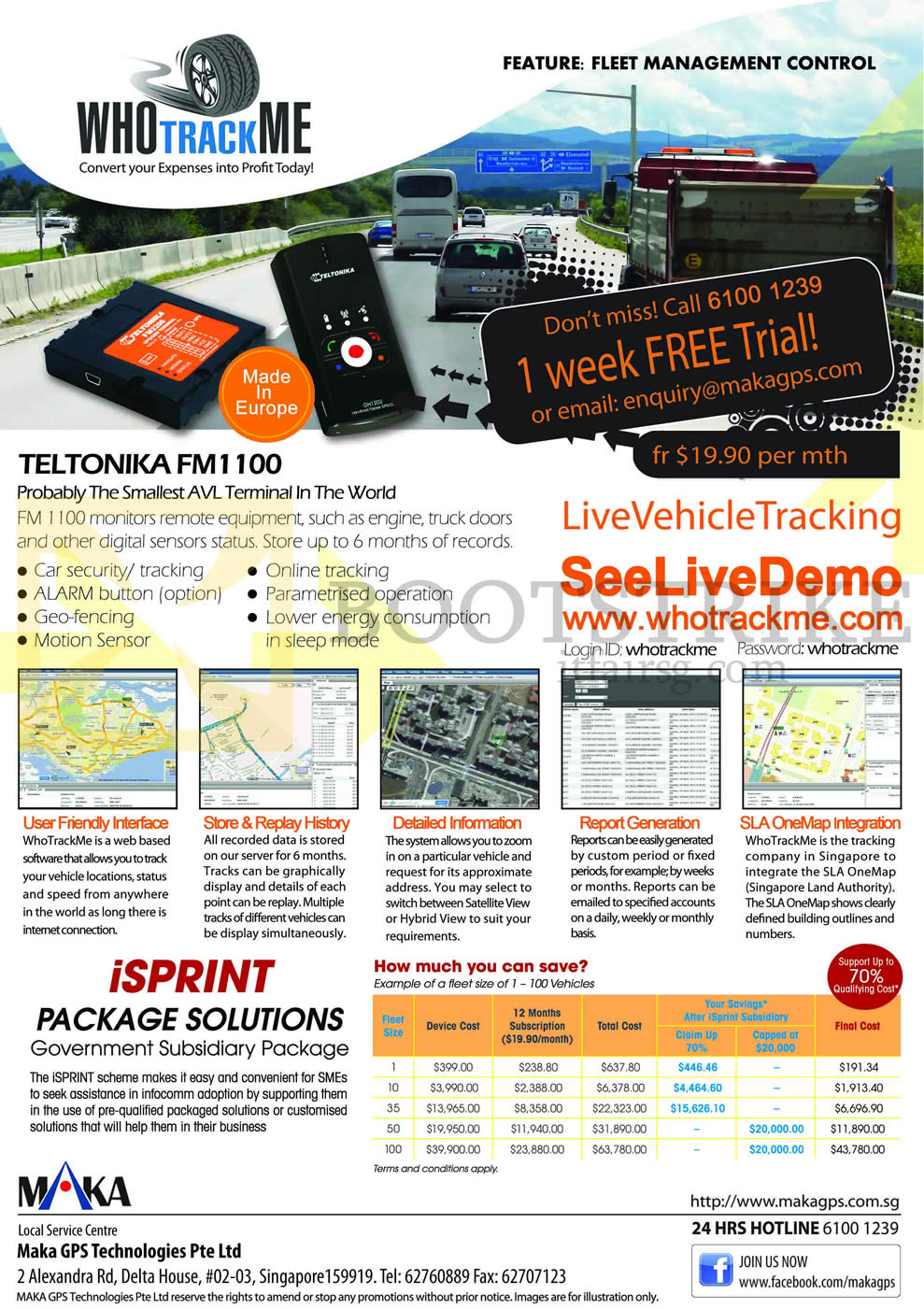 PC SHOW 2013 price list image brochure of Maka GPS Teltonika FM1100 Live Vehicle Tracking
