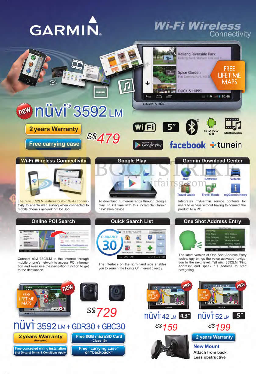 PC SHOW 2013 price list image brochure of Navicom Garmin GPS Navigators Nuvi 3592LM, 3592LM, 42LM, 52LM