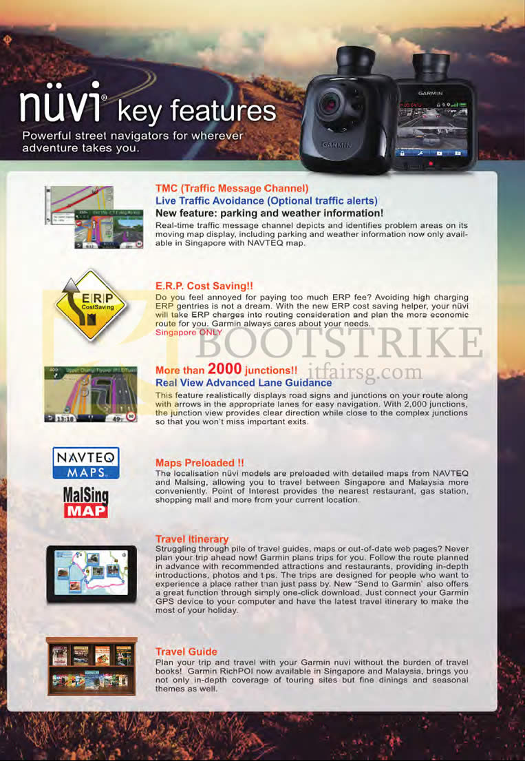 PC SHOW 2013 price list image brochure of Navicom Garmin GPS Navigators Nuvi Features, TMC, ERP, Junction, Navteq, Malsing
