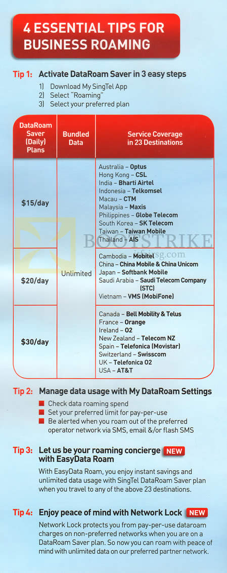 PC SHOW 2013 price list image brochure of Singtel Business DataRoam Saver Plans
