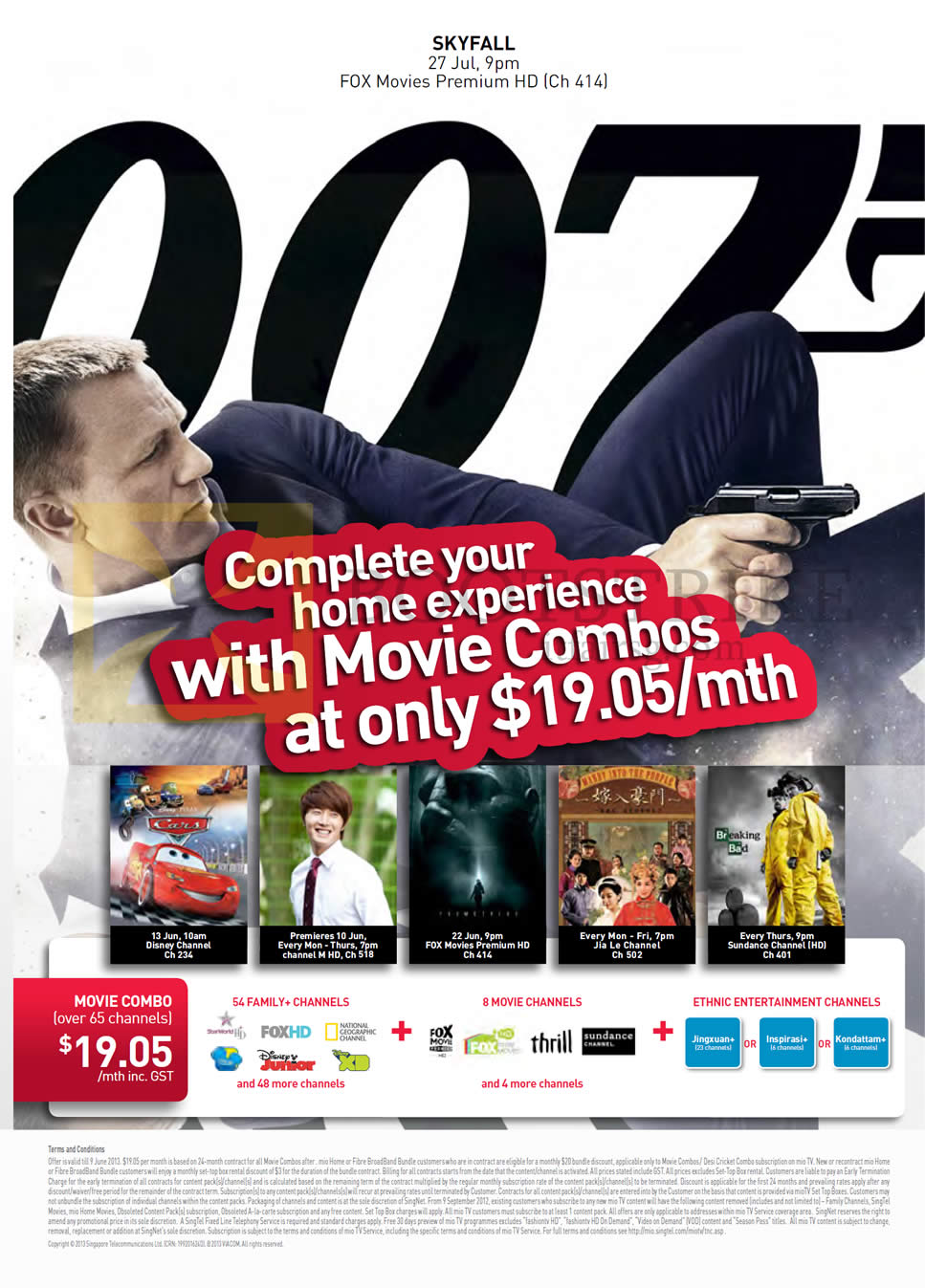 PC SHOW 2013 price list image brochure of Singtel Mio TV 19.05 Movie Combo