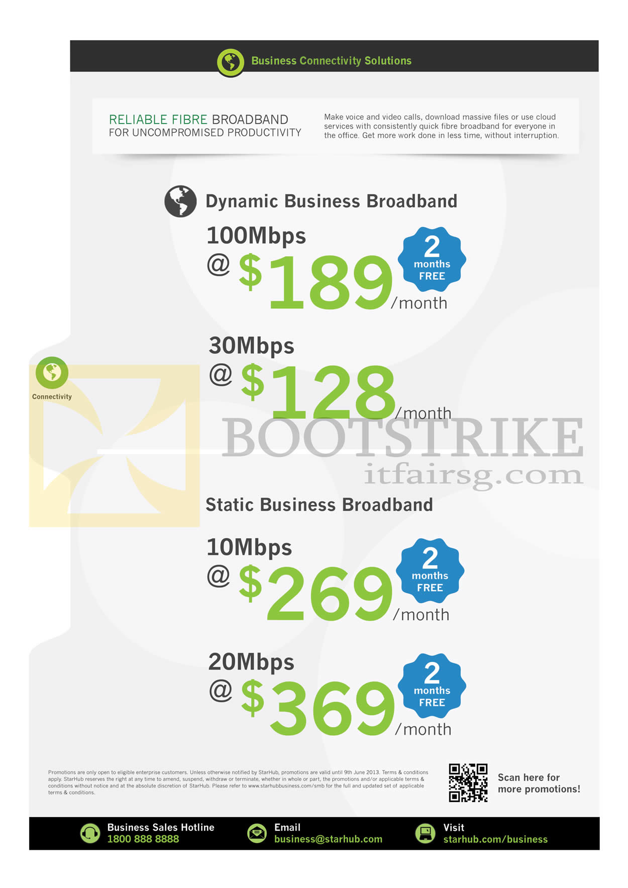 PC SHOW 2013 price list image brochure of Starhub Business Fibre Dynamic Broadband 100mbps, 30Mbps, Static 10Mbps, 20Mbps
