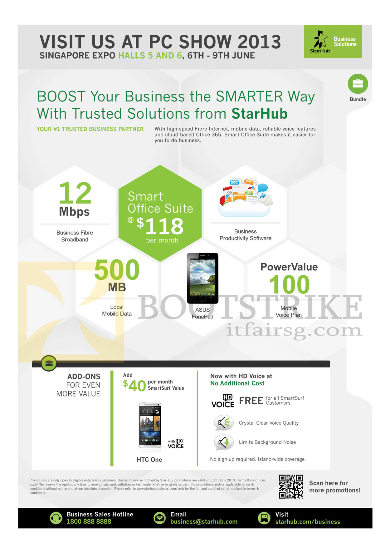 PC SHOW 2013 price list image brochure of Starhub Business Smart Office Suite Fibre Broadband, HD Voice