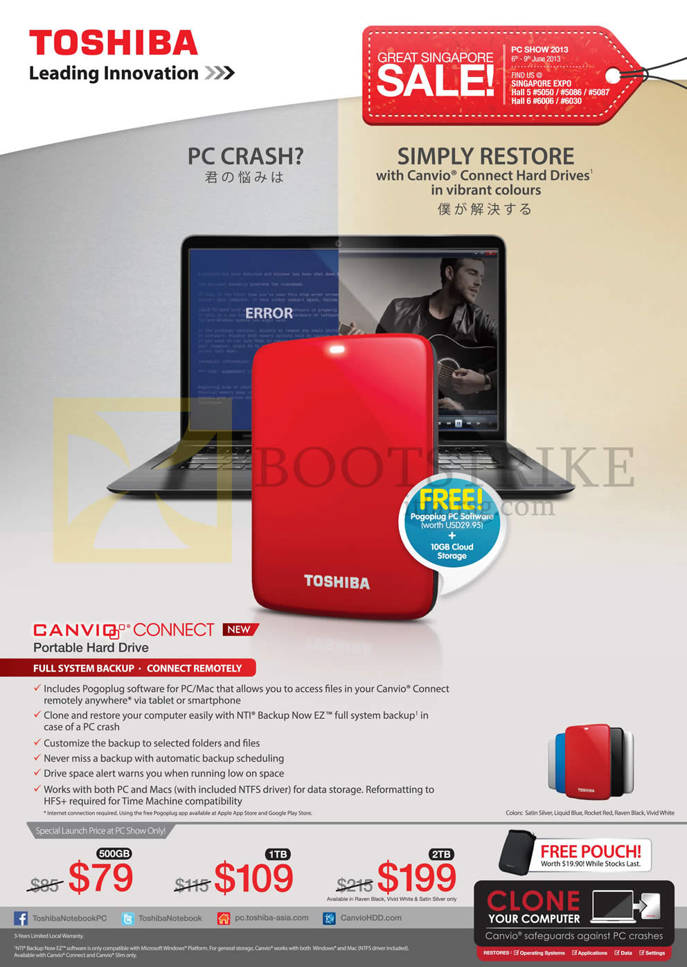 PC SHOW 2013 price list image brochure of Toshiba External Storage Canvio Connect