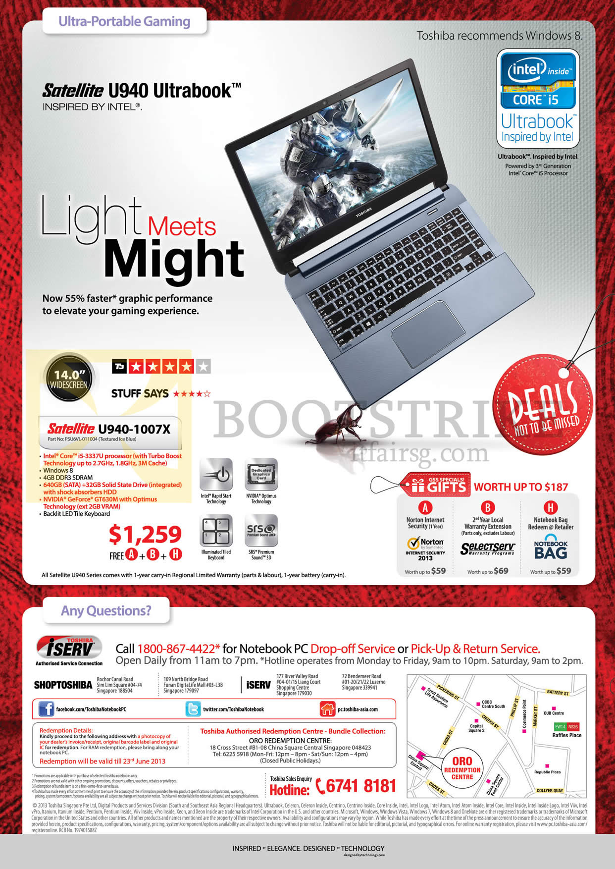 PC SHOW 2013 price list image brochure of Toshiba Notebooks Satellite U940-1007X Notebook