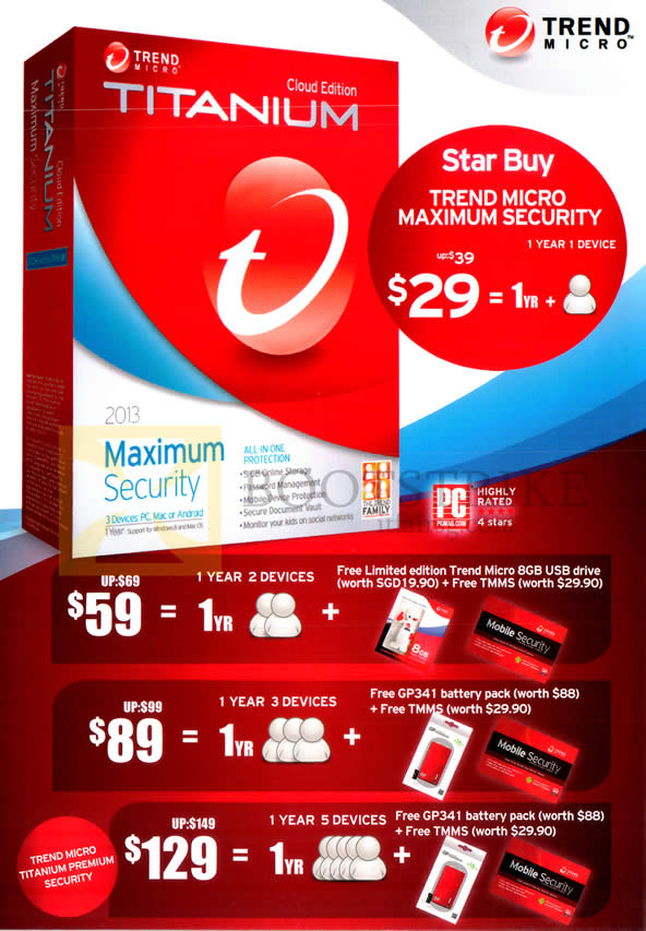 PC SHOW 2013 price list image brochure of Trend Micro Maximum Security Software