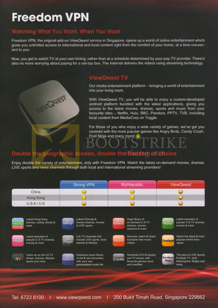 PC SHOW 2013 price list image brochure of ViewQwest TV Freedom VPN