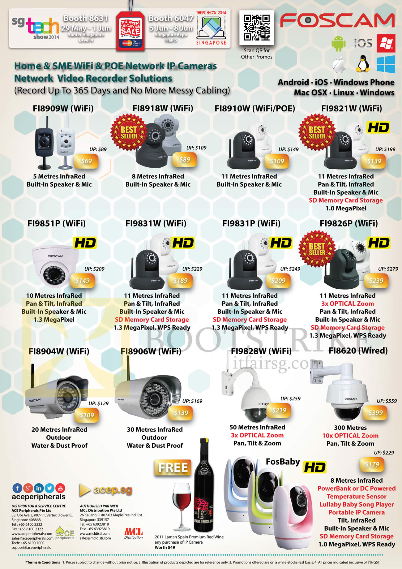 PC SHOW 2014 price list image brochure of ACE Peripherals Foscam IP Cameras FI8909W, FI8918W, FI8910W, FI9821W, FI9851W, FI9831W, FI9831P, FI9826P, FI8904W, FI8906W, FI8918, FI8620