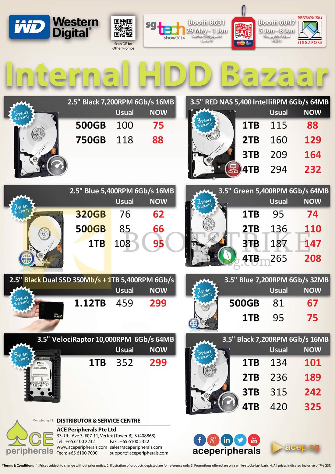 PC SHOW 2014 price list image brochure of ACE Peripherals Western Digital Internal HDD Bazaar