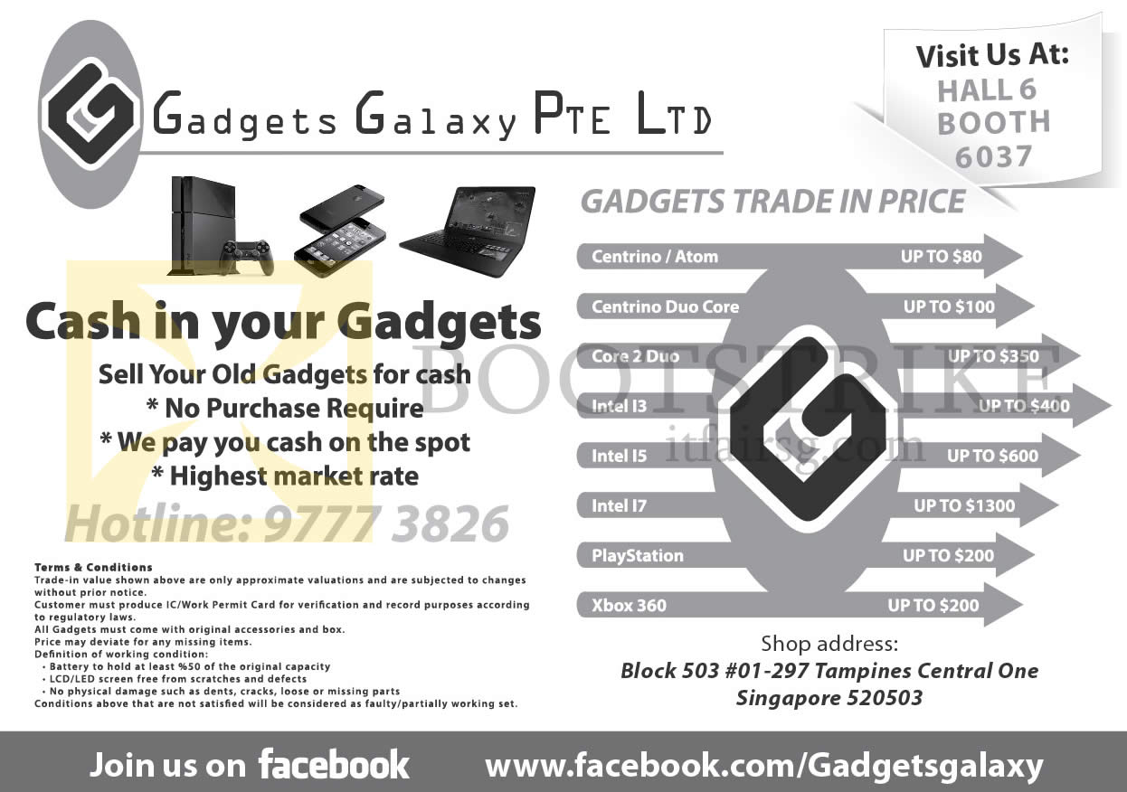 PC SHOW 2014 price list image brochure of Aftershock Gadgets Galaxy Trade In Notebooks, PlayStation, Xbox 360