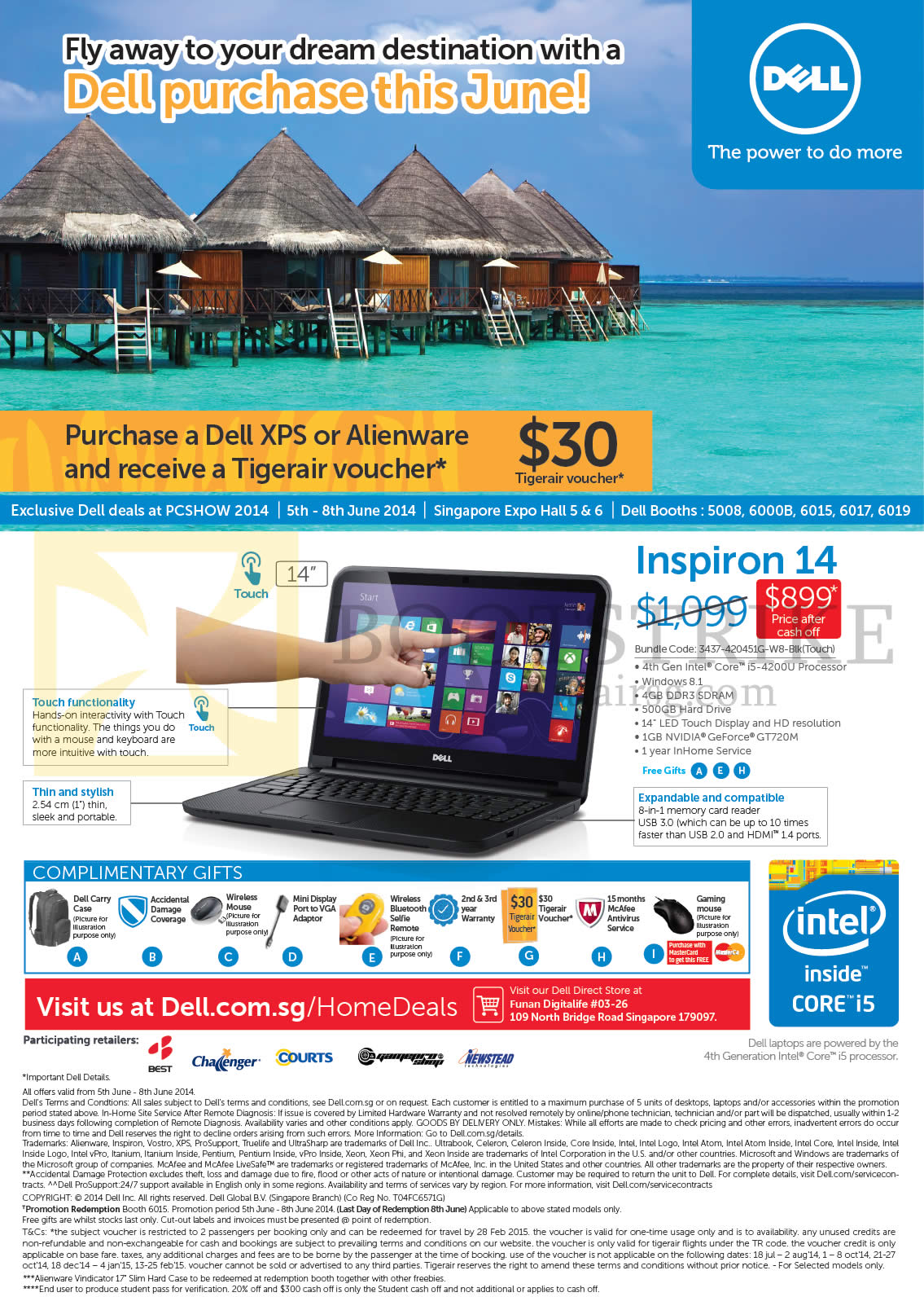 PC SHOW 2014 price list image brochure of Dell Notebook Inspiron 14, TigerAir
