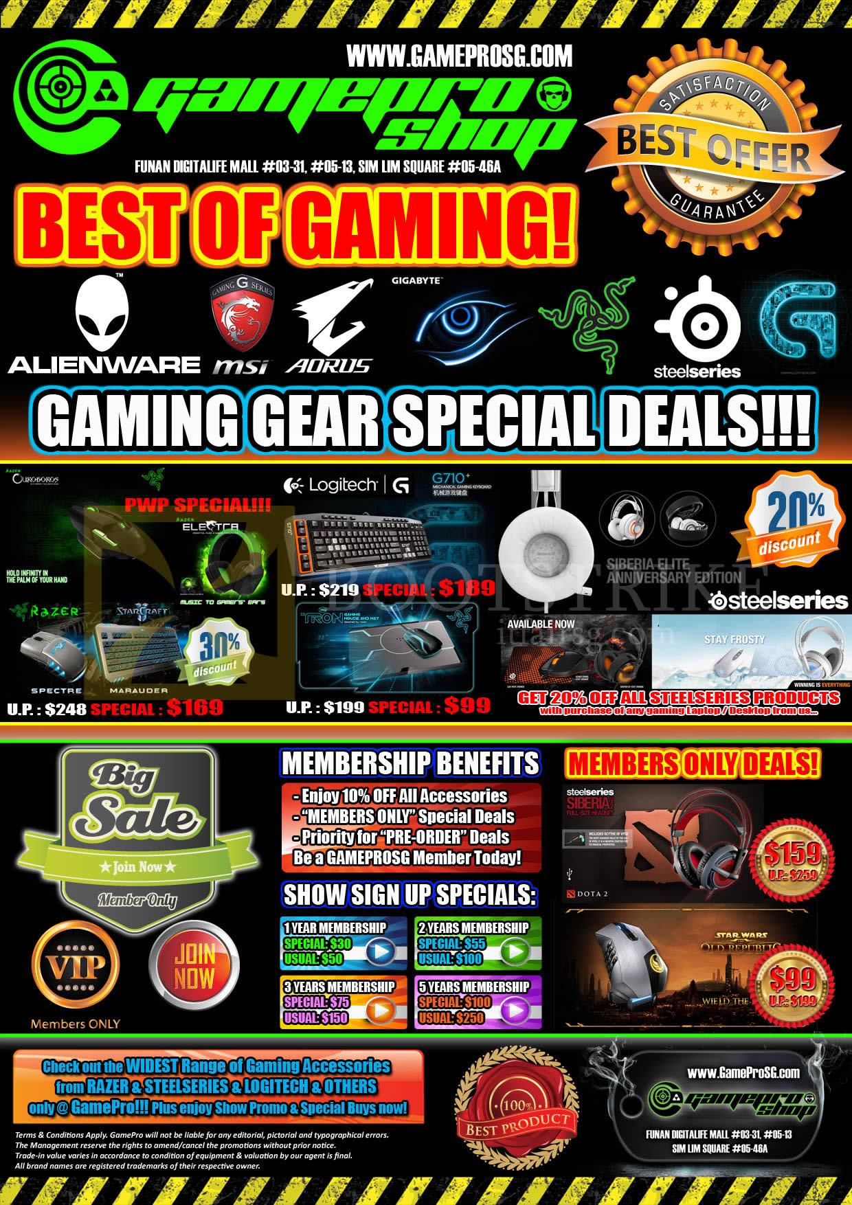 PC SHOW 2014 price list image brochure of Gamepro Gaming Gear, Logitech G710, Razer Spectre Maruder, Steelseeries