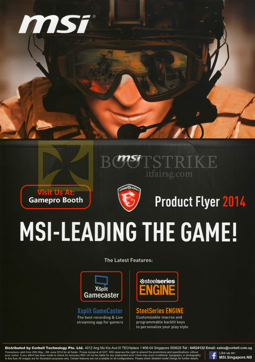 PC SHOW 2014 price list image brochure of Gamepro MSI Features XSplit Gamecaster, Steelseries Engine