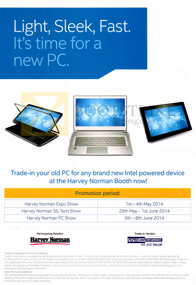 PC SHOW 2014 price list image brochure of Harvey Norman Trade-In