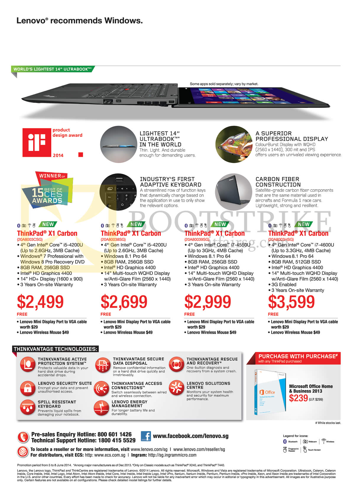 PC SHOW 2014 price list image brochure of Lenovo Notebooks ThinkPad X1 Carbon