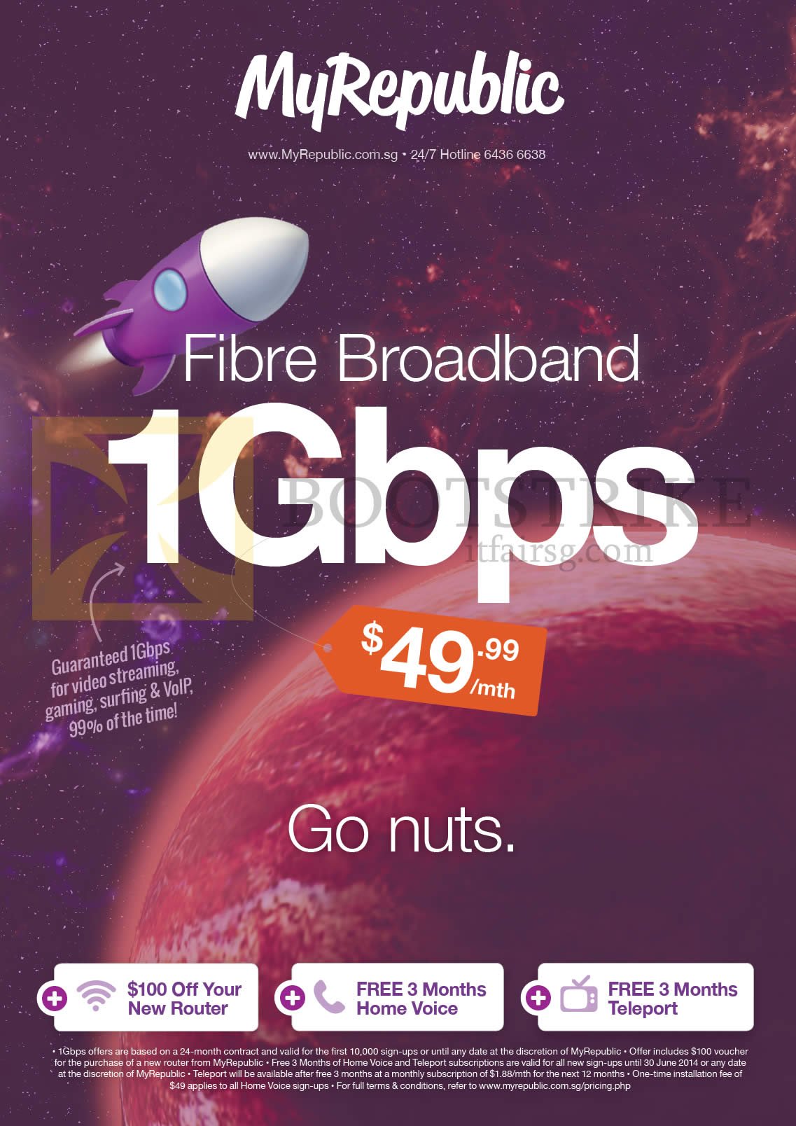 PC SHOW 2014 price list image brochure of MyRepublic Fibre Broadband 1Gbps 49.99